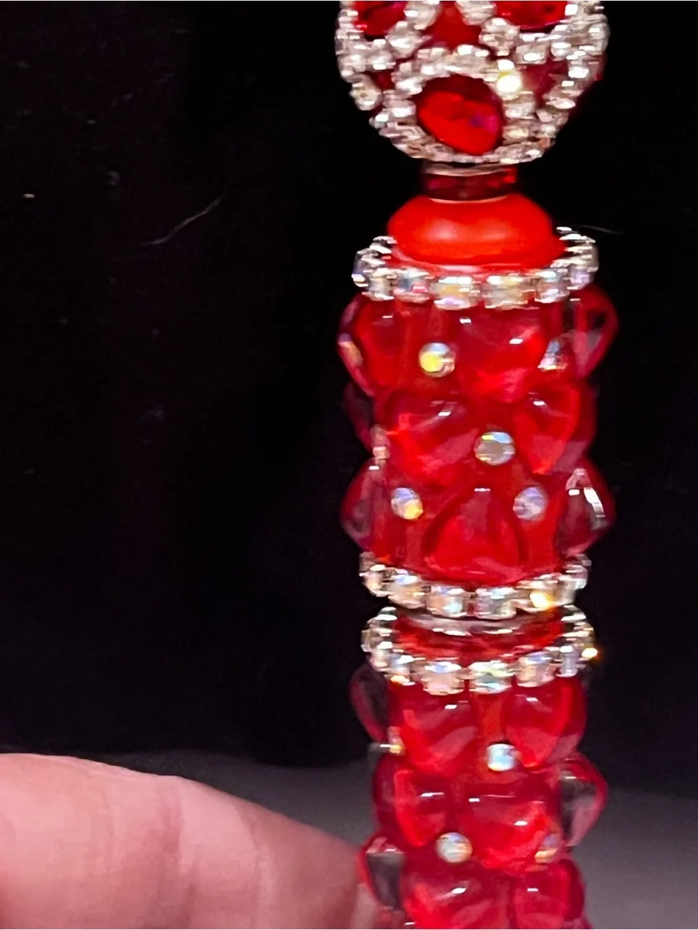 Designer-inspired Red Strawberry acrylic focal fancy beaded pen